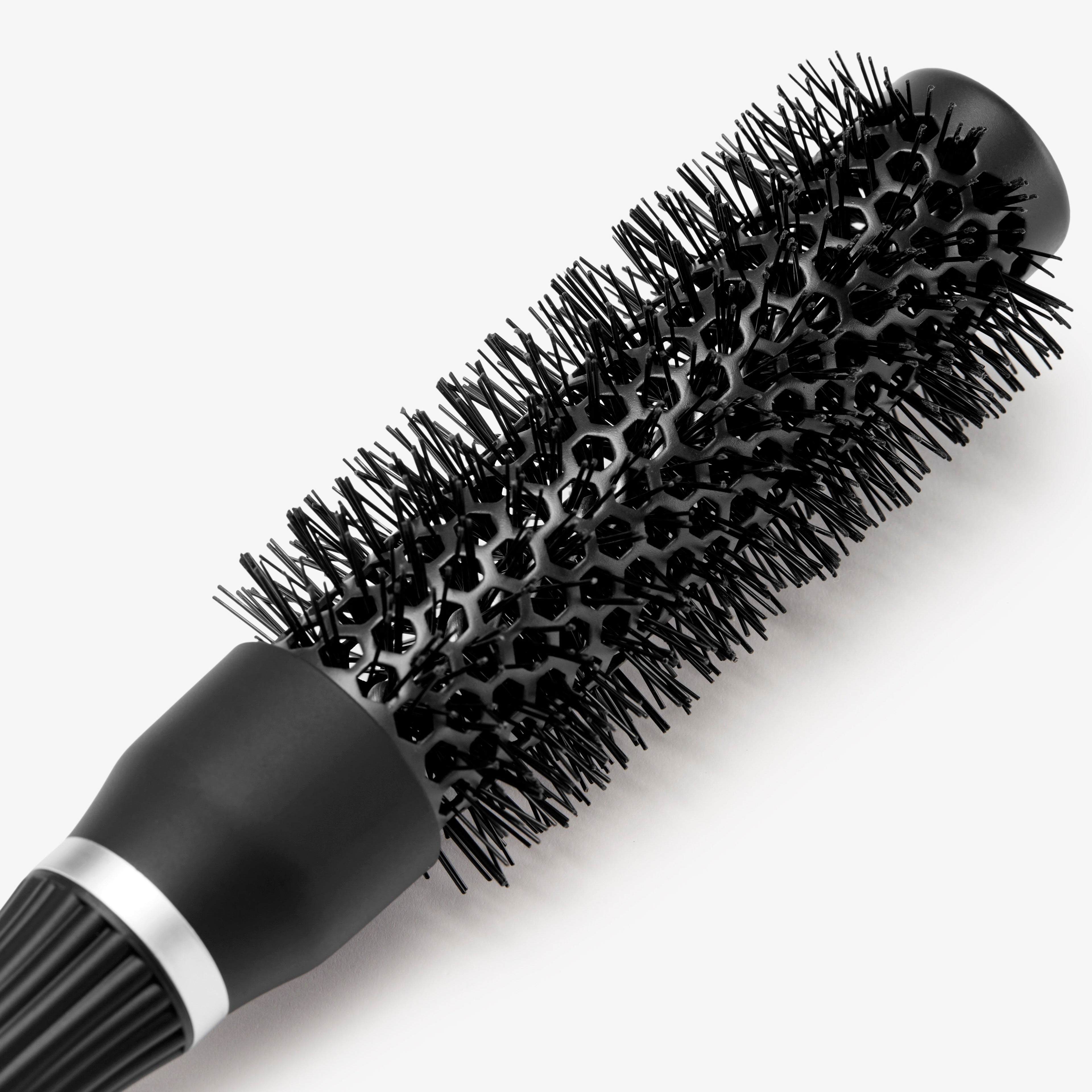 Atelier Graphite Haarbürste in elegantem Schwarz – professionelle Stylingbürste, Rundbürste Größe XS