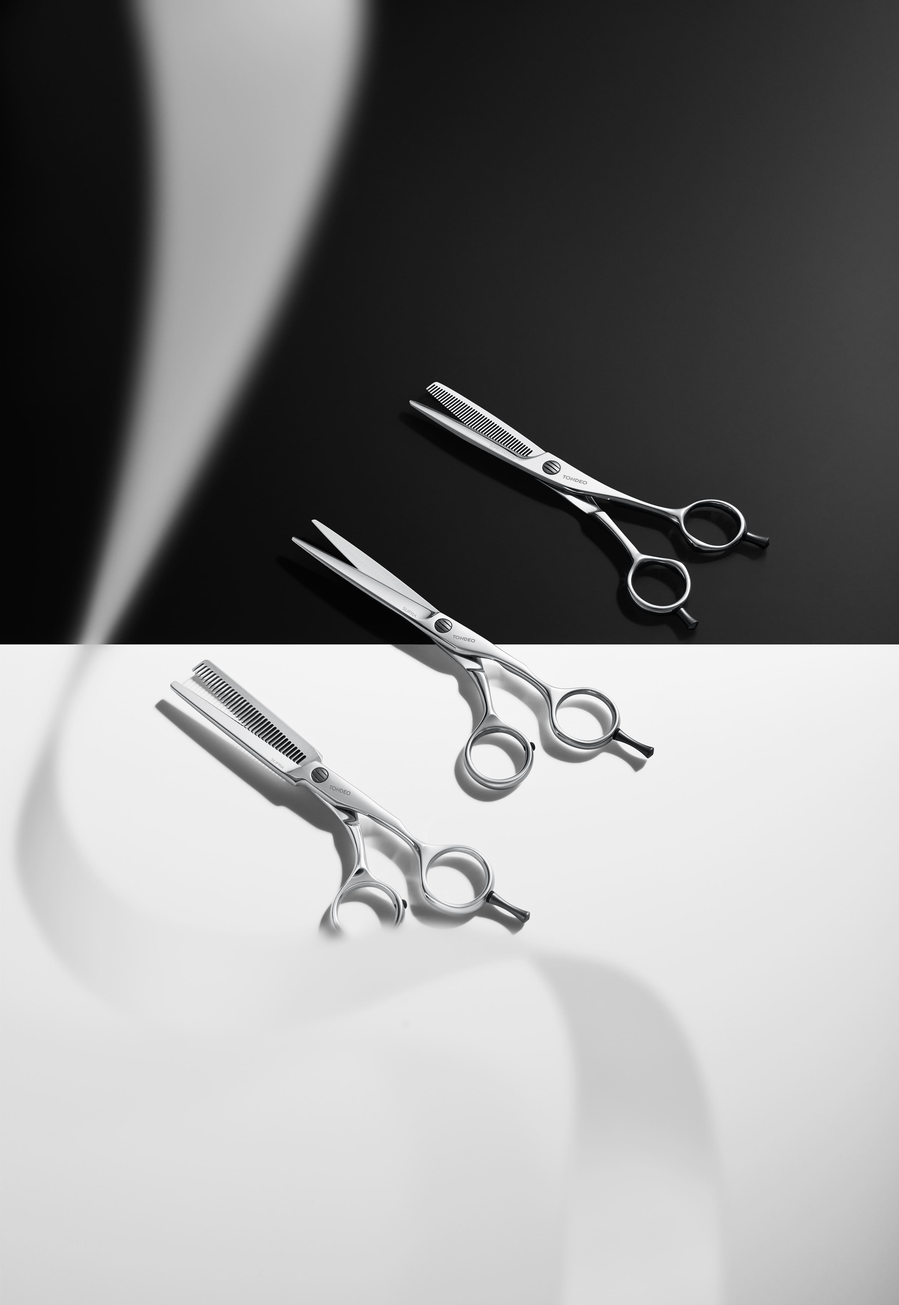 Friseurschere mit ergonomischem Design.