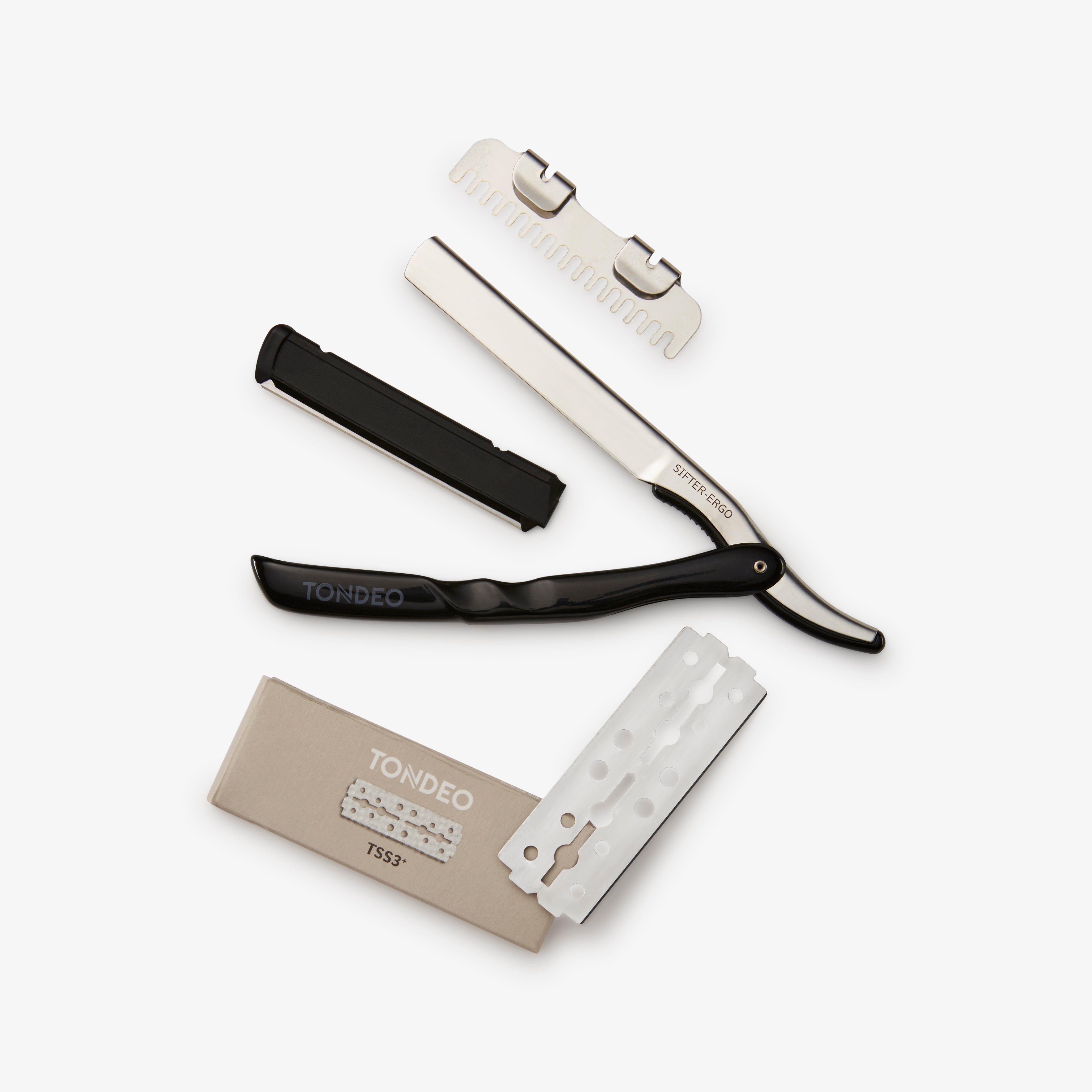 TONDEO Sifter Ergo Rasiermesser – Profi Rasiermesser aus Solingen für Barber & Friseur mit ergonomischem Griff und scharfer Klinge.