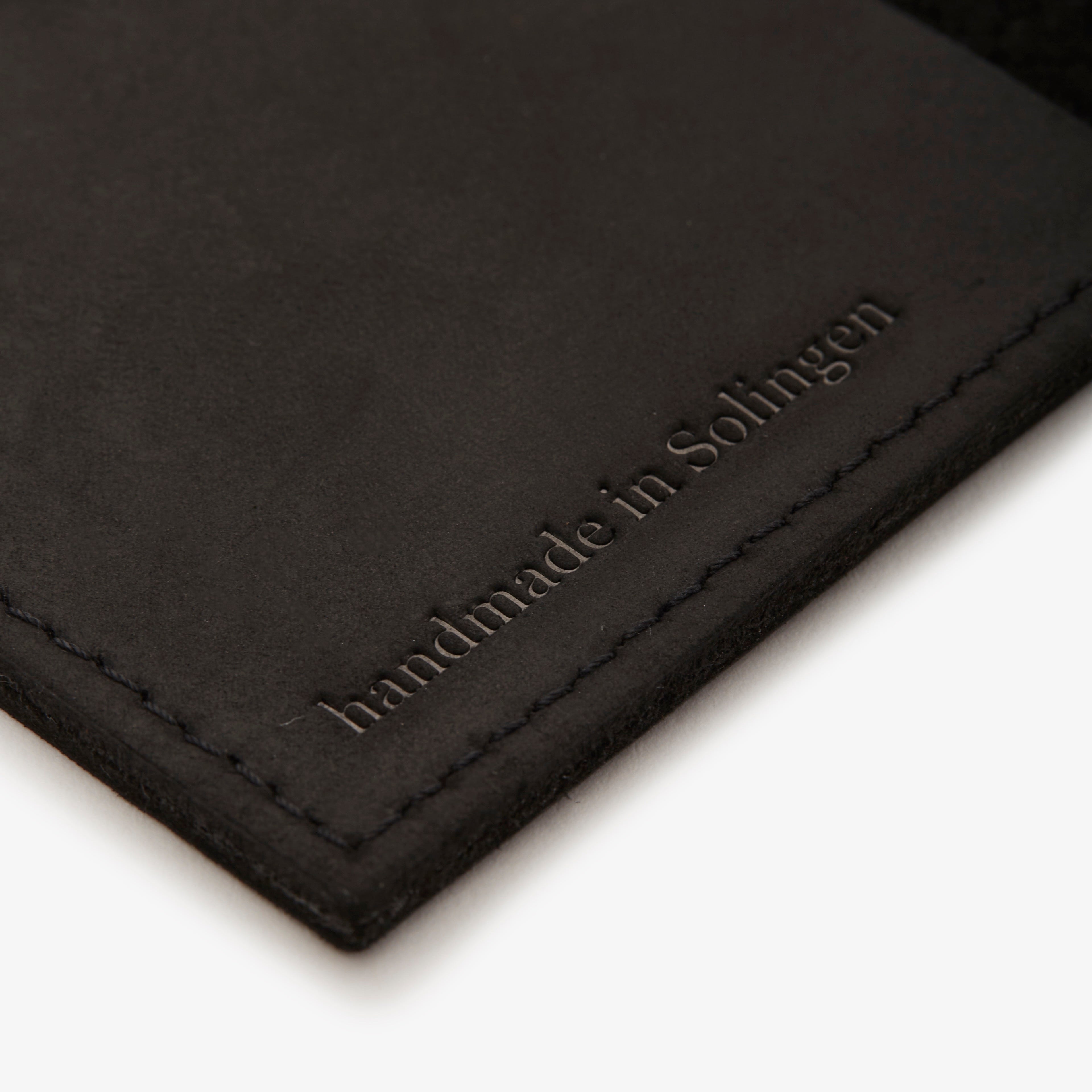 Scherenetui, Friseurtasche, schwarz, Platz für zwei Scheren. Feinstes, Feinstes leicht geöltes Nubukleder, Made in Solingen, TONDEO Solingen, Handmade, Unikat