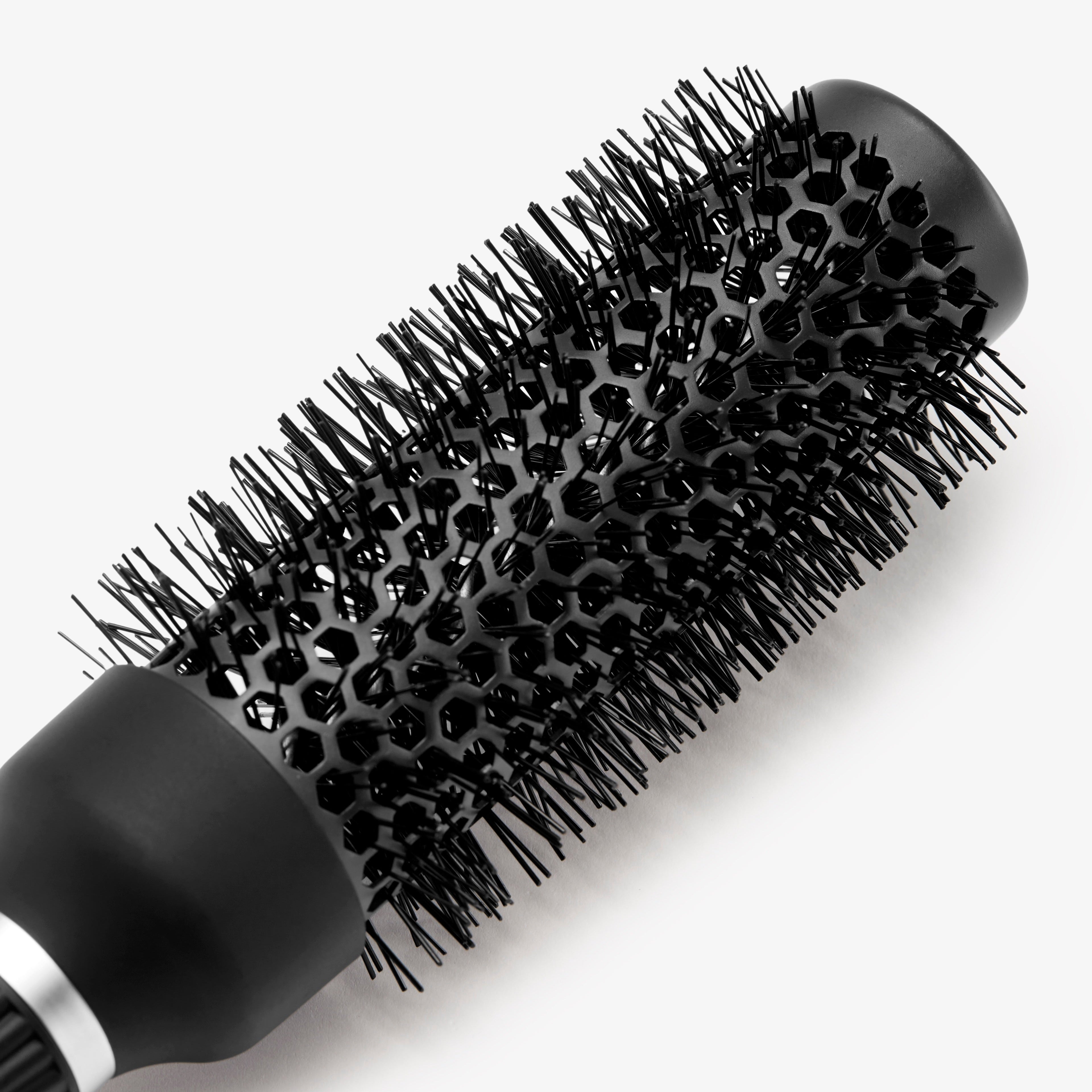 Atelier Graphite Haarbürste in elegantem Schwarz – professionelle Stylingbürste, Rundbürste Größe S