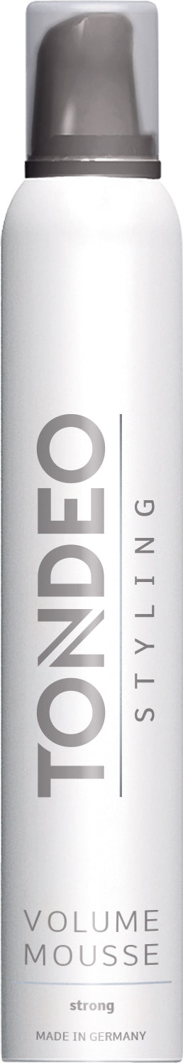 Haarschaumflasche mit Tondeo-Logo.