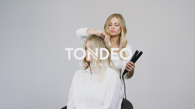 TONDEO CERION Crimp Kreppeisen in Schwarz – Professionelles Kreppeisen für Volumen, Struktur und langanhaltendes Haarstyling, Video Anwendung